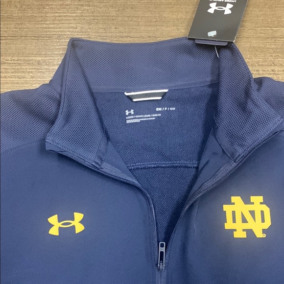 Notre Dame Under Armour Navy Quarter-Zip Pullover - Picture 2 of 2